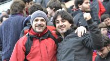 Imágenes de los aficionados de Osasuna durante el partido de Liga que enfrentó al equipo navarro con el Valencia