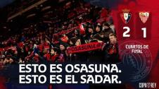 Osasuna 2-1 Sevilla de cuartos de final de la Copa del Rey
