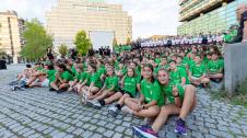 Fotos de la presentación de los equipos de balonmano del Helvetia Anaitasuna.