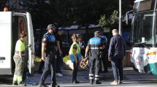 Foto del lugar del atropello mortal de una mujer por una villavesa en Pamplona./