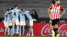 Los jugadores del Celta celebran el primer gol del equipo gallego Los jugadores del Celta celebran el primer gol del equipo gallego