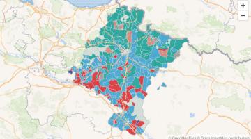 Mapa por secciones del voto al Parlamento Mapa por secciones del voto al Parlamento