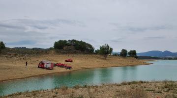 Lugar donde ha aparecido el cuerpo del joven de Zizur Mayor en el pantano de Alloz