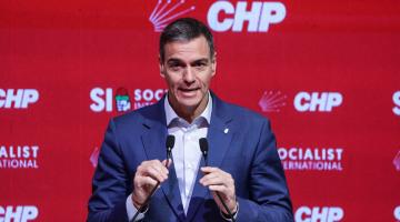 Pedro Sánchez, durante su intervención en la apertura del Consejo de la Internacional Socialista