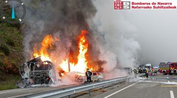 Accidente en la A-15, a la altura de Larraun.