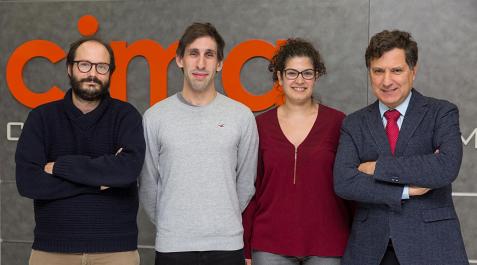 Investigadores-Cima-y-Clinica-Universidad-de-Navarra-cancer Álvaro Teijeira, Iñaki Etxeberria, Elixabet Bolaños e Ignacio Melero, investigadores del Cima y de la Clínica Universidad de Navarra que han participado en el estudio