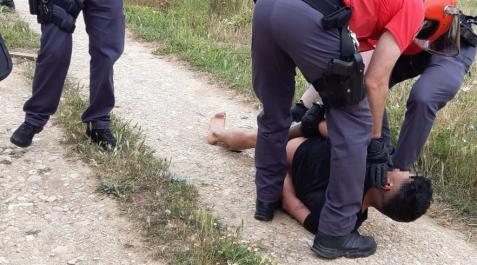 Imagen de una detención realizada por Policía Foral. Imagen de una detención realizada por Policía Foral.