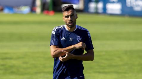 Enric Gallego, en un entrenamiento reciente en las instalaciones de Tajonar Enric Gallego, en un entrenamiento reciente en las instalaciones de Tajonar