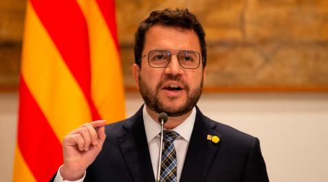 Aragones El presidente de la Generalitat, Pere Aragonès, en una comparecencia ante la prensa