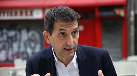 Rafael Doménech, durante un momento de la entrevista en Pamplona Rafael Doménech, durante un momento de la entrevista en Pamplona