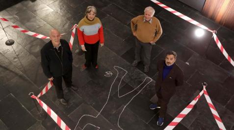 pamplona negra Desde la izquierda, Andreu Martín, Carmen Nieto, Julián Ibáñez y Carlos Augusto Casas (moderador)