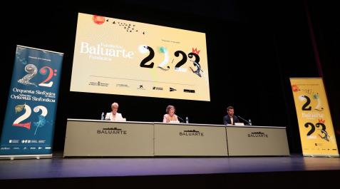 baluarte-osn Un momento de la rueda de prensa de presentación de la nueva temporada 2022-2023 de la Fundación Baluarte y la Orquesta Sinfónica de Navarra