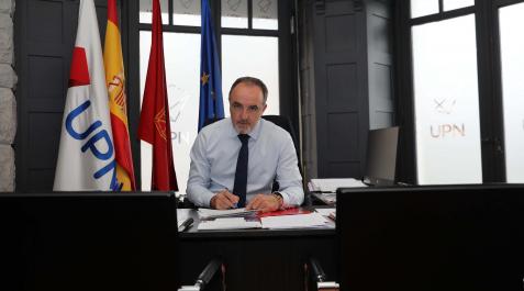 Esparza El presidente de UPN, Javier Esparza, en el despacho que tiene en la sede de su partido en Pamplona