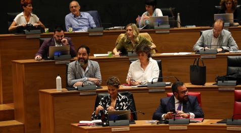 parlamento-chivite-psn-bildu María Chivite, durante el pleno del Parlamento de Navarra