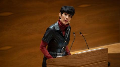 La consejera de Economía y Hacienda Elma Saiz durante su intervención en el pleno del Parlamento La consejera de Economía y Hacienda Elma Saiz durante su intervención en el pleno del Parlamento