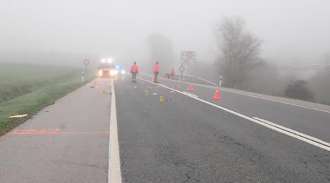 accidente motorista iza Lugar en el que se ha producido el accidente mortal en la N-240, en el término municipal de Iza