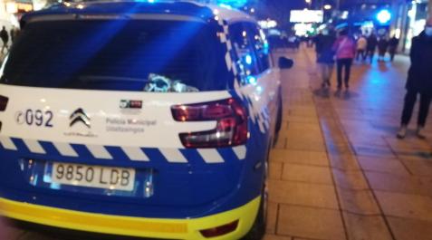 Policía Municipal Patrulla de la Policía Municipal en una calle de Pamplona.