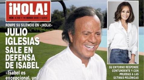 JULIO-IGLESIAS-ISABEL-PREYSLER Portada de la revista ¡Hola! protagonizada por Julio Iglesias, quien ha salido en defensa de Isabel Preysler