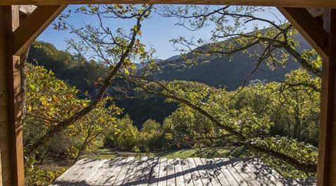 Vistas desde una de las cabañas de Iratiko Kabiak, en plena Selva de Irati Vistas desde una de las cabañas de Iratiko Kabiak, en plena Selva de Irati