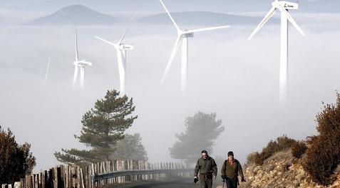 La Cuenca de Pamplona ha amanecido esta mañana rodeada por la niebla
