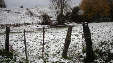 La zona de Ultzama, Lantz y Anué, cubiertas por un manto blanco.