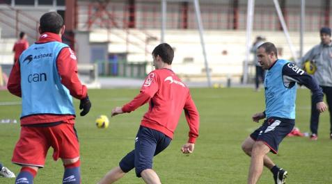 Osasuna se ha entrenado este miércoles en Tajonar. Tras la derrota en Copa, el equipo de Mendilibar empieza a pensar en el partido del próximo sábado ante el Getafe.