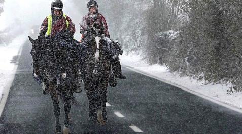 Temporal de nieve en Navarra_5 El temporal que ha entrado por el norte de la Comunidad Foral ha dejado espesores de nieve de cerca de cinco centímetros en localidades como Espinal.