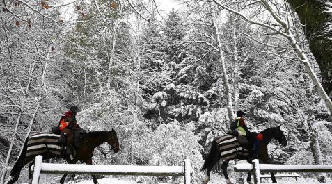Temporal de lluvia y nieve en Navarra_3 La alerta por nieve se complica este jueves y viernes en Navarra. Así lo advierte la AEMET, que mantiene activada la alerta amarilla en la vertiente cantábrica y el centro de la Comunidad. Además, las lluvias están siendo las protagonistas en varias zonas de Navarra durante las últimas horas.