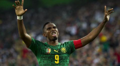 Eto'o celebra tras marcar ante Alemania Eto'o celebra tras marcar ante Alemania