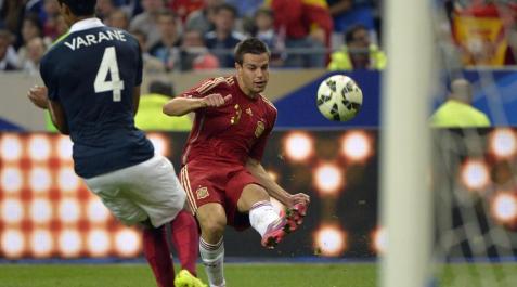 César Azpilicueta, durante el partido contra Francia César Azpilicueta, durante el partido contra Francia