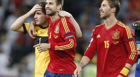 Casillas, Piqué y Ramos, con la selección Casillas, Piqué y Ramos, con la selección