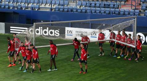 Los jugadores de Osasuna, en El Sadar Los jugadores de Osasuna, en El Sadar