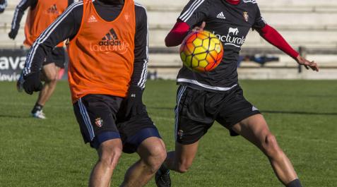 Unai García y Maikel Mesa, en Tajonar. Unai García y Maikel Mesa, en Tajonar.