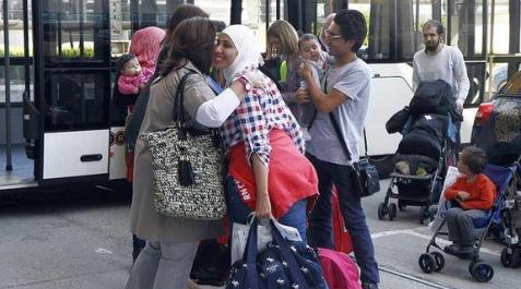 El grupo de refugiados que ha aterrizado hoy en Madrid. El grupo de refugiados que ha aterrizado hoy en Madrid.
