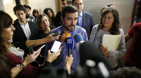 El portavoz adjunto de Unidos Podemos, Alberto Garzón (c). El portavoz adjunto de Unidos Podemos, Alberto Garzón (c).