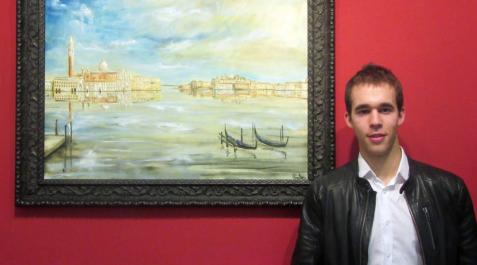 El joven cascantino Rubén Torres expone por primera vez su pintura en la ciudad El joven cascantino Rubén Torres expone por primera vez su pintura en la ciudad