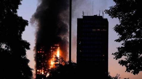 Incendio de la Torre Grenfell, en Londres. Incendio de la Torre Grenfell, en Londres.
