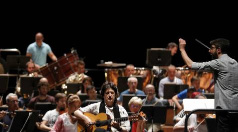 Ensayo de Juan Manuel Cañizares con la Orquesta Sinfónica de Navarra. Ensayo de Juan Manuel Cañizares con la Orquesta Sinfónica de Navarra.