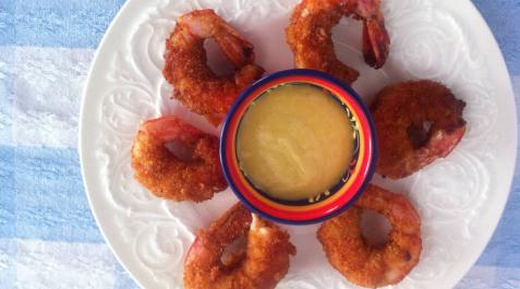 Gambas con mahonesa de ajo Gambas con mahonesa de ajo