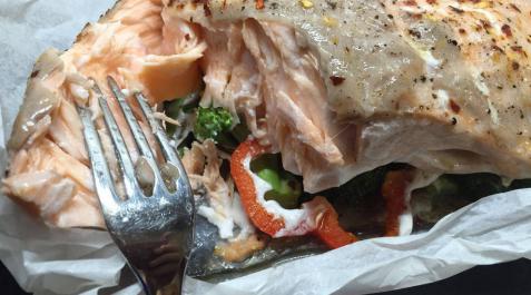Salmón en papillote Salmón en papillote