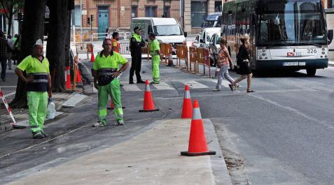 Las obras para transformar el centro de Pamplona están terminadas al 87% Las obras para transformar el centro de Pamplona están terminadas al 87%