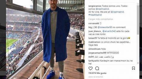 Sergio Ramos crea tendencia en el palco del Bernabéu Sergio Ramos crea tendencia en el palco del Bernabéu