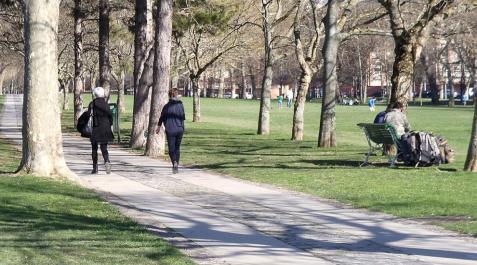 Ambiente primaveral bajo el sol este sábado en Pamplona_6 Los pamploneses disfrutaron de un sábado soleado en la capital navarra.