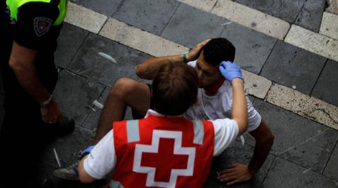 Cruz Roja y DYA han atendido a 85 personas tras el segundo encierro Cruz Roja y DYA han atendido a 85 personas tras el segundo encierro