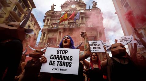 Un centenar de activistas antitaurinos Un centenar de activistas antitaurinos