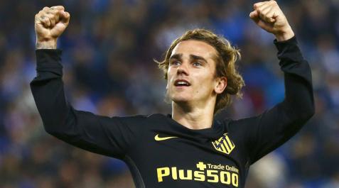 El delantero francés del Atlético de Madrid, Griezmann, celebra el gol frente al Espanyol. El delantero francés del Atlético de Madrid, Griezmann, celebra el gol frente al Espanyol.