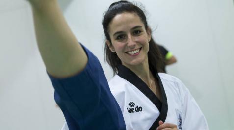 La pamplonesa Paula Remírez, en las instalaciones de la AD San Juan ayer. La pamplonesa Paula Remírez, en las instalaciones de la AD San Juan ayer.