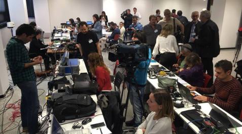 Los periodistas, en la Audiencia, ante la sentencia de la Manada Los periodistas, en la Audiencia, ante la sentencia de la Manada