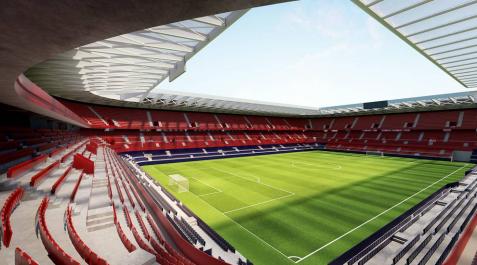 Proyecto de reforma de El Sadar - 'Muro rojo. OFS. VDR' Propuesta del estudio OFS VDR para la reforma del estadio rojillo