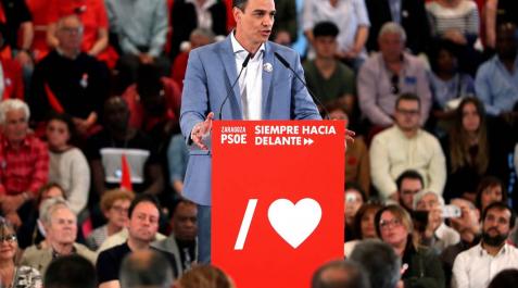 Pedro Sánchez, durante un acto de esta campaña electoral Pedro Sánchez, durante un acto de esta campaña electoral